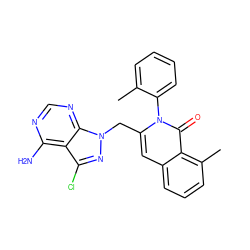 Cc1ccccc1-n1c(Cn2nc(Cl)c3c(N)ncnc32)cc2cccc(C)c2c1=O ZINC000088345998