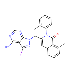 Cc1ccccc1-n1c(Cn2nc(I)c3c(N)ncnc32)cc2cccc(C)c2c1=O ZINC000088345718