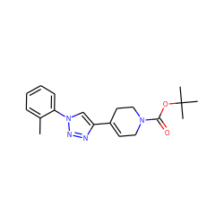 Cc1ccccc1-n1cc(C2=CCN(C(=O)OC(C)(C)C)CC2)nn1 ZINC000040860992