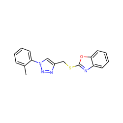 Cc1ccccc1-n1cc(CSc2nc3ccccc3o2)nn1 ZINC000169340319