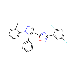 Cc1ccccc1-n1ncc(-c2nc(-c3cc(F)ccc3F)no2)c1-c1ccccc1 ZINC000114564655