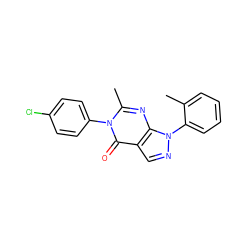 Cc1ccccc1-n1ncc2c(=O)n(-c3ccc(Cl)cc3)c(C)nc21 ZINC000028951888