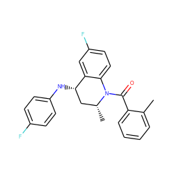 Cc1ccccc1C(=O)N1c2ccc(F)cc2[C@@H](Nc2ccc(F)cc2)C[C@H]1C ZINC000013490206