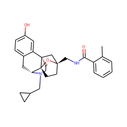 Cc1ccccc1C(=O)NC[C@@]12CC[C@@]3(O1)[C@H]1Cc4ccc(O)cc4[C@@]3(CCN1CC1CC1)C2 ZINC000101396368