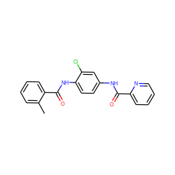 Cc1ccccc1C(=O)Nc1ccc(NC(=O)c2ccccn2)cc1Cl ZINC000066078589