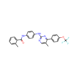 Cc1ccccc1C(=O)Nc1ccc(Nc2ncc(C)c(-c3ccc(OC(F)(F)F)cc3)n2)cc1 ZINC000103241189