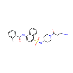 Cc1ccccc1C(=O)Nc1ccc(S(=O)(=O)NC2CCN(C(=O)CCN)CC2)c2ccccc12 ZINC000035242579