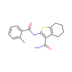 Cc1ccccc1C(=O)Nc1sc2c(c1C(N)=O)CCCC2 ZINC000000127333