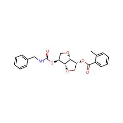 Cc1ccccc1C(=O)O[C@@H]1CO[C@@H]2[C@@H](OC(=O)NCc3ccccc3)CO[C@H]12 ZINC000045318954