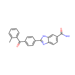 Cc1ccccc1C(=O)c1ccc(-c2nc3ccc(C(N)=O)cc3[nH]2)cc1 ZINC000036399151