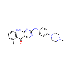 Cc1ccccc1C(=O)c1cnc(Nc2ccc(N3CCN(C)CC3)cc2)nc1N ZINC000014950219