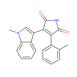 Cc1ccccc1C1=C(c2cn(C)c3ccccc23)C(=O)NC1=O ZINC000013447868