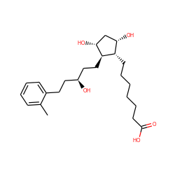 Cc1ccccc1CC[C@H](O)CC[C@H]1[C@H](O)C[C@H](O)[C@@H]1CCCCCCC(=O)O ZINC000029320551