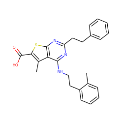 Cc1ccccc1CCNc1nc(CCc2ccccc2)nc2sc(C(=O)O)c(C)c12 ZINC001772571958