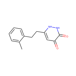 Cc1ccccc1CCc1cc(=O)c(=O)[nH][nH]1 ZINC000205886550