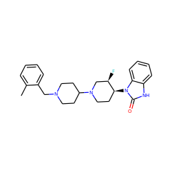 Cc1ccccc1CN1CCC(N2CC[C@H](n3c(=O)[nH]c4ccccc43)[C@H](F)C2)CC1 ZINC000095597812