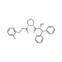 Cc1ccccc1CNC(=O)[C@@H]1CCCN1C(=O)[C@H](N)C(c1ccccc1)c1ccccc1 ZINC000013779047