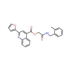 Cc1ccccc1CNC(=O)COC(=O)c1cc(-c2ccco2)nc2ccccc12 ZINC000008196236