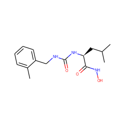 Cc1ccccc1CNC(=O)N[C@@H](CC(C)C)C(=O)NO ZINC000095590246