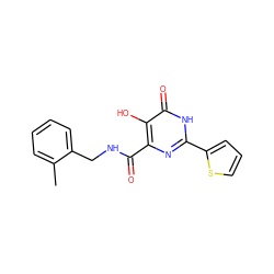 Cc1ccccc1CNC(=O)c1nc(-c2cccs2)[nH]c(=O)c1O ZINC000028820284