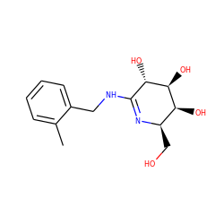 Cc1ccccc1CNC1=N[C@H](CO)[C@H](O)[C@H](O)[C@H]1O ZINC000200451904