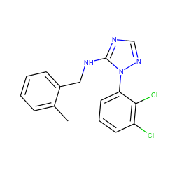 Cc1ccccc1CNc1ncnn1-c1cccc(Cl)c1Cl ZINC000029126411