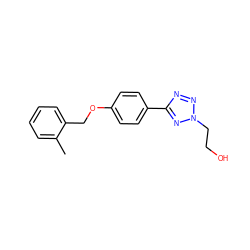 Cc1ccccc1COc1ccc(-c2nnn(CCO)n2)cc1 ZINC000013744456