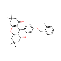 Cc1ccccc1COc1ccc(C2C3=C(CC(C)(C)CC3=O)OC3=C2C(=O)CC(C)(C)C3)cc1 ZINC000020034840