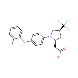 Cc1ccccc1Cc1ccc(N2C[C@@H](C(F)(F)F)C[C@H]2CC(=O)O)cc1 ZINC000068267376