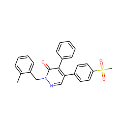 Cc1ccccc1Cn1ncc(-c2ccc(S(C)(=O)=O)cc2)c(-c2ccccc2)c1=O ZINC000027657492