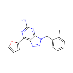 Cc1ccccc1Cn1nnc2c(-c3ccco3)nc(N)nc21 ZINC000040861745