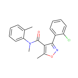 Cc1ccccc1N(C)C(=O)c1c(-c2ccccc2Cl)noc1C ZINC000045390000