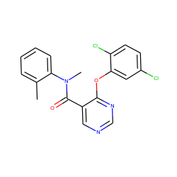 Cc1ccccc1N(C)C(=O)c1cncnc1Oc1cc(Cl)ccc1Cl ZINC000095571787