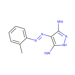 Cc1ccccc1N=Nc1c(N)n[nH]c1N ZINC000253988996