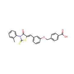 Cc1ccccc1N1C(=O)/C(=C/c2cccc(OCc3ccc(C(=O)O)cc3)c2)SC1=S ZINC000473151886