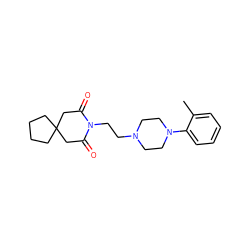 Cc1ccccc1N1CCN(CCN2C(=O)CC3(CCCC3)CC2=O)CC1 ZINC000013560118