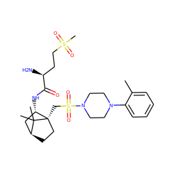 Cc1ccccc1N1CCN(S(=O)(=O)C[C@@]23CC[C@@H](C[C@@H]2NC(=O)[C@@H](N)CCS(C)(=O)=O)C3(C)C)CC1 ZINC000006199057