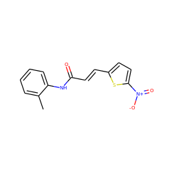 Cc1ccccc1NC(=O)/C=C/c1ccc([N+](=O)[O-])s1 ZINC000004078801