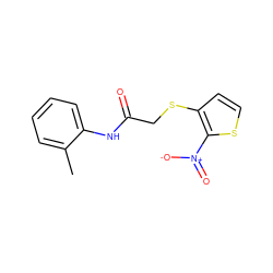 Cc1ccccc1NC(=O)CSc1ccsc1[N+](=O)[O-] ZINC000005136695