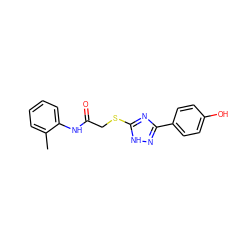 Cc1ccccc1NC(=O)CSc1nc(-c2ccc(O)cc2)n[nH]1 ZINC000653821174