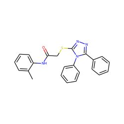 Cc1ccccc1NC(=O)CSc1nnc(-c2ccccc2)n1-c1ccccc1 ZINC000000622439