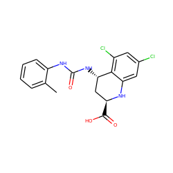 Cc1ccccc1NC(=O)N[C@H]1C[C@H](C(=O)O)Nc2cc(Cl)cc(Cl)c21 ZINC000013455321