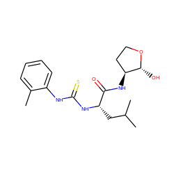 Cc1ccccc1NC(=S)N[C@@H](CC(C)C)C(=O)N[C@H]1CCO[C@@H]1O ZINC000036269607