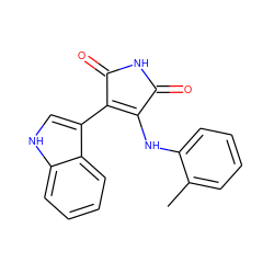 Cc1ccccc1NC1=C(c2c[nH]c3ccccc23)C(=O)NC1=O ZINC000028379024