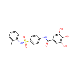 Cc1ccccc1NS(=O)(=O)c1ccc(NC(=O)c2cc(O)c(O)c(O)c2)cc1 ZINC000043078040