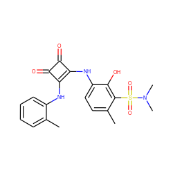 Cc1ccccc1Nc1c(Nc2ccc(C)c(S(=O)(=O)N(C)C)c2O)c(=O)c1=O ZINC000101099744