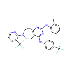 Cc1ccccc1Nc1nc2c(c(Nc3ccc(C(F)(F)F)cc3)n1)CCN(c1ncccc1C(F)(F)F)CC2 ZINC000145140977