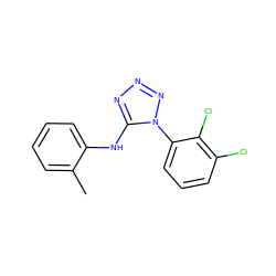 Cc1ccccc1Nc1nnnn1-c1cccc(Cl)c1Cl ZINC000071341580