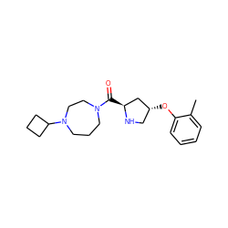 Cc1ccccc1O[C@@H]1CN[C@@H](C(=O)N2CCCN(C3CCC3)CC2)C1 ZINC000049089555