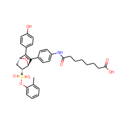 Cc1ccccc1OS(=O)(=O)[C@@H]1C[C@H]2O[C@H]1C(c1ccc(NC(=O)CCCCCCC(=O)O)cc1)=C2c1ccc(O)cc1 ZINC000473090238